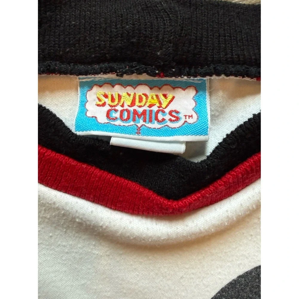 Vintage Disney Mickey Mouse Sunday Comics Shirt USA Color Block Dolman Sleeve L